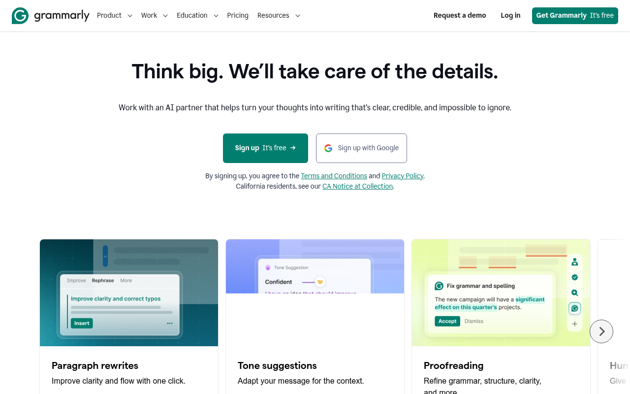 Grammarly screenshot 1