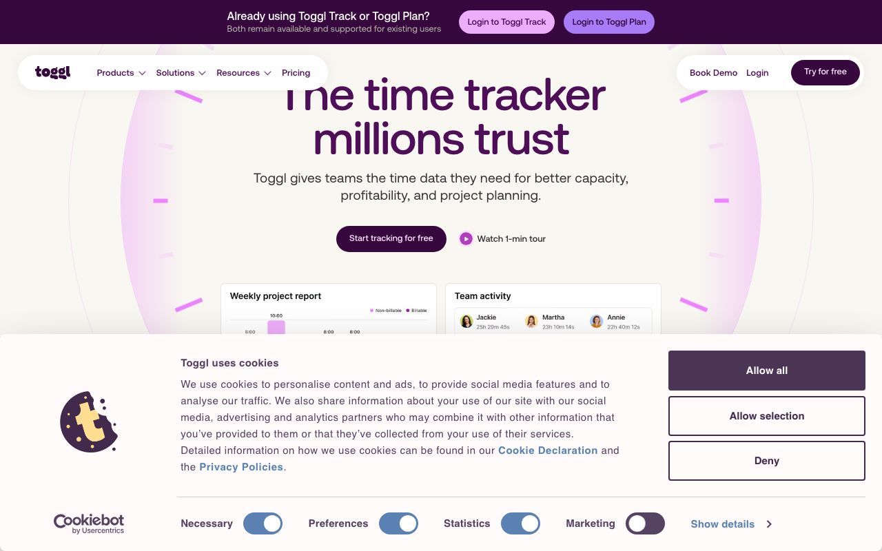 Toggl screenshot 2
