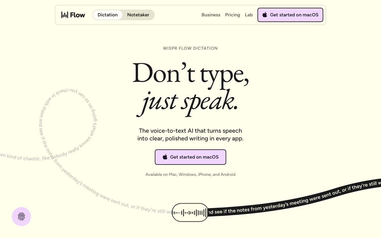 Wispr Flow screenshot 2
