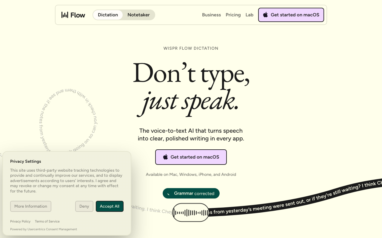Wispr Flow screenshot 1